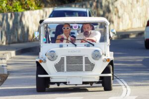 Jennifer Lopez and Ben Affleck squeezed into a tiny Mini Moke to get around St. Barts