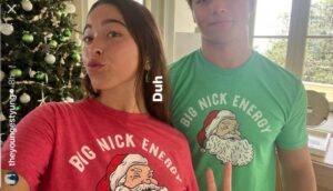 Lola and Joaquin Consuelos wears matching shirts for Christmas.