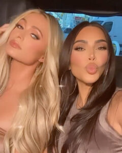 Kim Kardashian and Paris Hilton appeared to have a great time with each other at the Skims founder's recent holiday bash