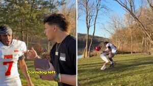 Logan Paul Levels KSI During Backyard Football Game With Patrick Mahomes