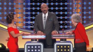 Family Feud host Steve Harvey was shocked by a NSFW answer from a contestant on a Christmas show