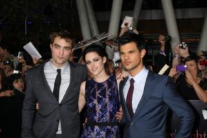 Robert Pattinson, Kristen Stewart, and Taylor Lautner at the