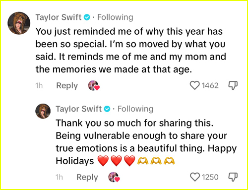 Taylor Swift TikTok comments