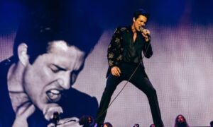 Brandon Flowers performing with the Killers at Reading festival in 2023