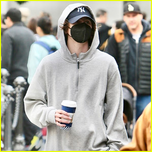 Timothee Chalamet Tries to Go Incognito While Out on Coffee Run
