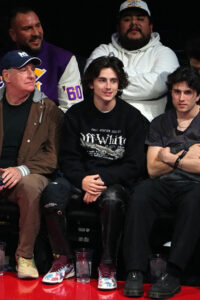 Timothée Chalamet made a very public outing as he sat courtside in Las Vegas