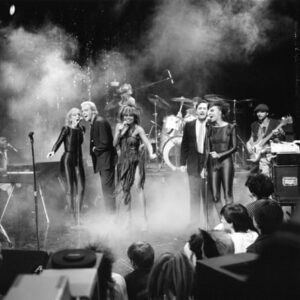 Turner performing Let’s Stay Together with Glenn Gregory (left) and Martyn Ware on The Tube, 1983.