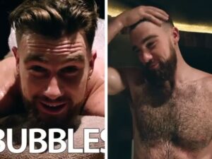 Travis Kelce Lookin' Great Shirtless in a Towel As Taylor Swift Records in NYC