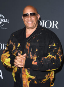 Vin Diesel arrives at the Charlize Theron Africa Outreach Project 2023 Block Party at Universal Studios Backlot on May 20, 2023, in Universal City, California