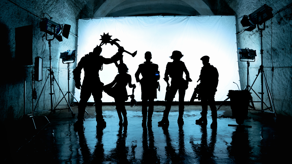 The silhouettes of characters in the Borderlands movie