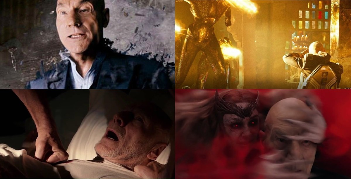 The many deaths of Patrick Stewart's Professor X, starting in X-Men: The Last Stand, then Days of Future Past, Logan, and finally, Doctor Strange in the Multiverse of Madness.