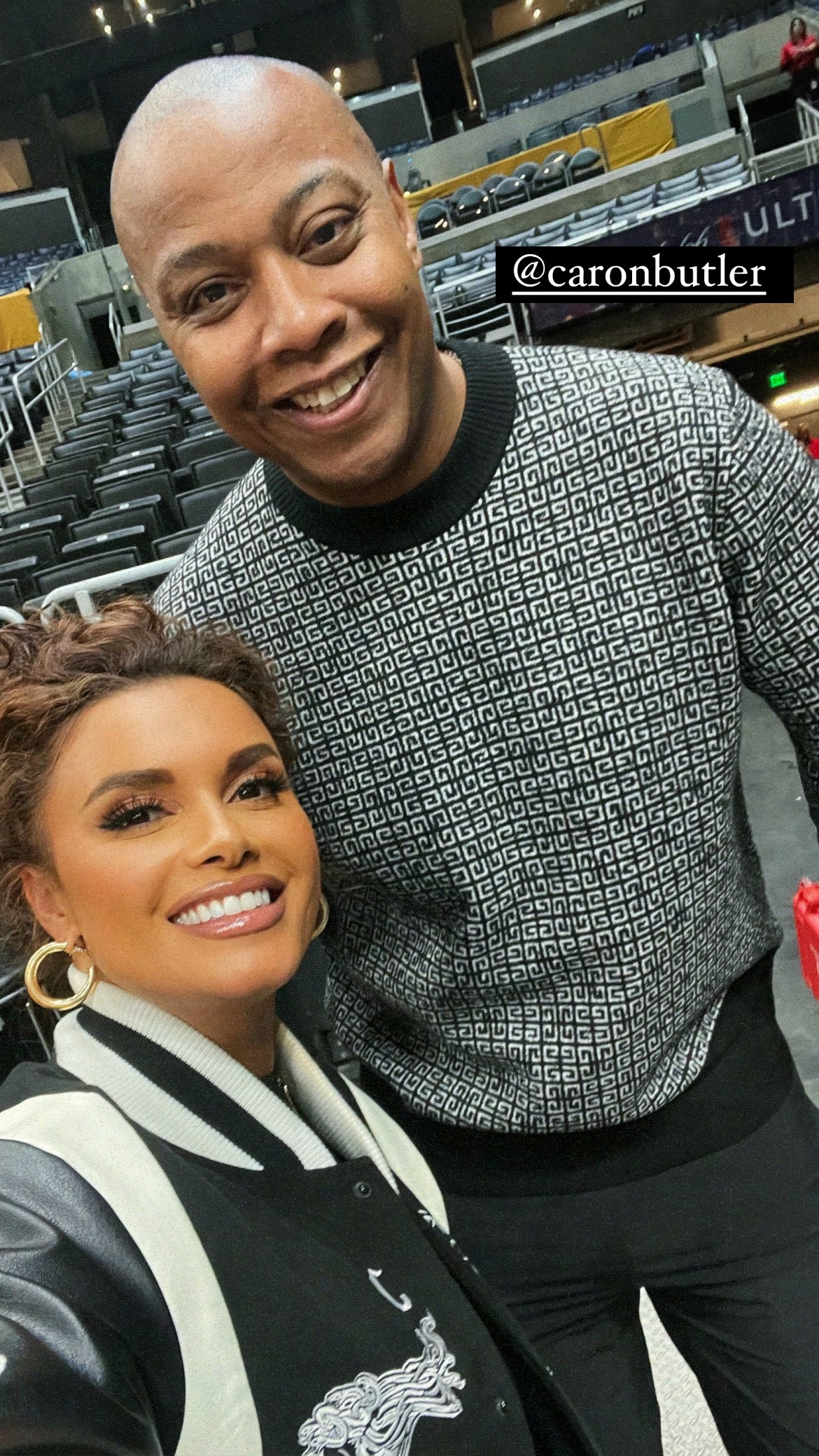 Taylor also took a selfie with former NBA All-Star turned Miami Heat coach Caron Butler