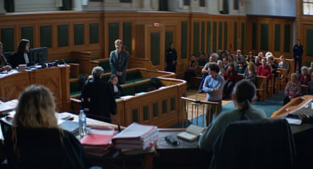 Courtroom scene.