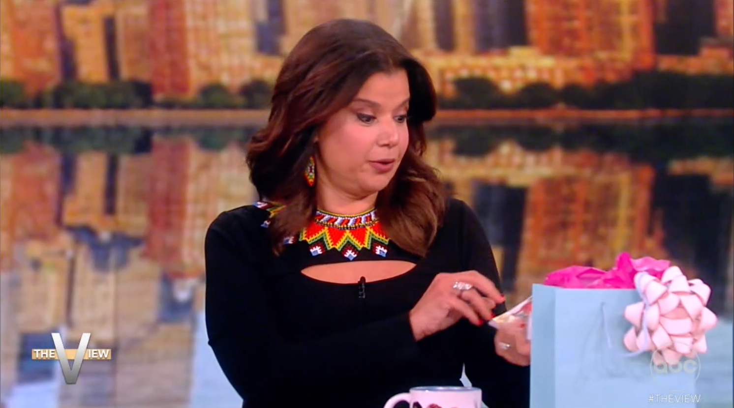 Ana brought gifts to her co-hosts, Alyssa Farah Griffin, Sara Haines, Sunny Hostin, and Joy Behar, on Friday's episode