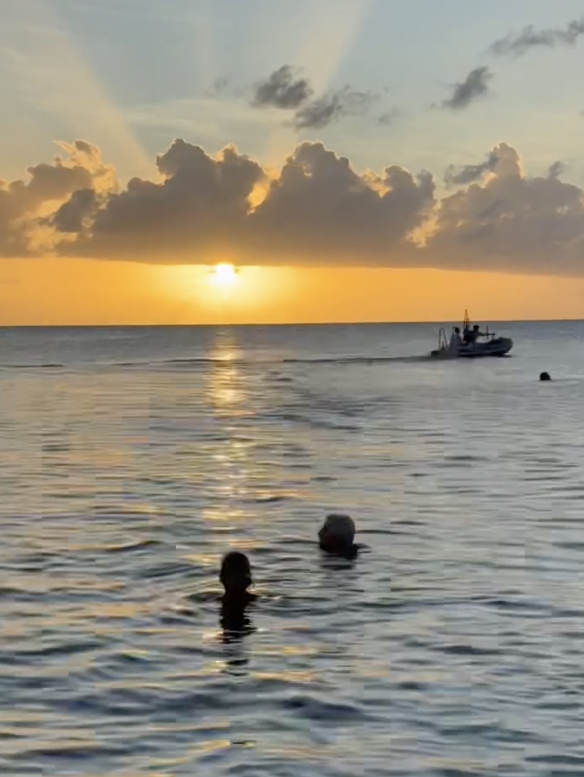 Kelly shared a time-lapse video that showed the sun setting into the ocean