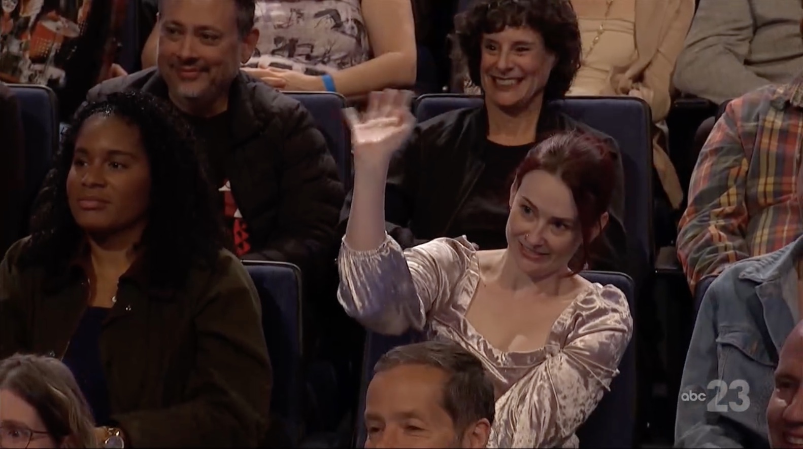Matt's wife, Amy Anthony, smiled and waved at the camera during his episode
