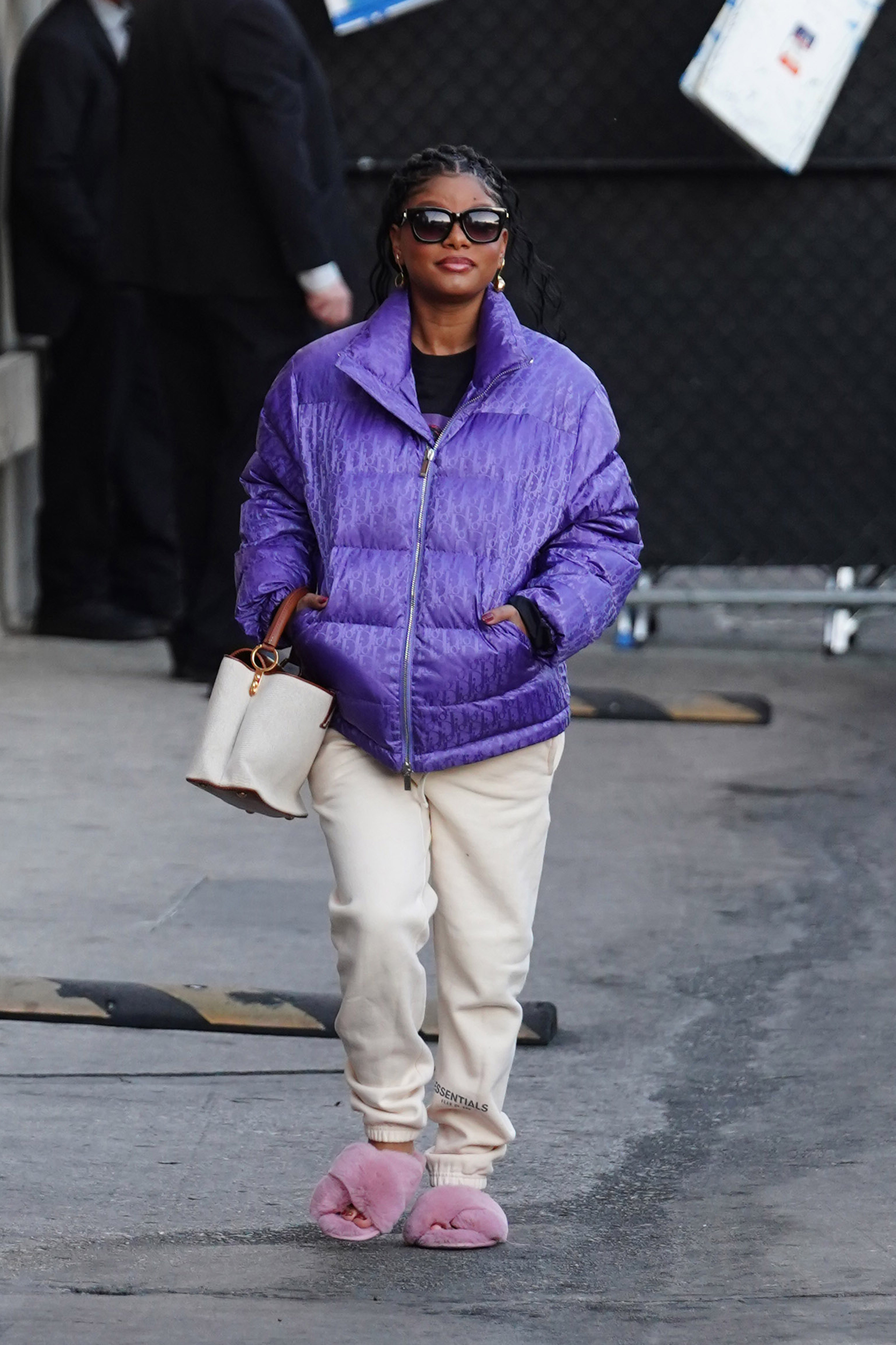 Halle hid her baby bump with baggy, oversized clothes in recent months as she dodged pregnancy speculation