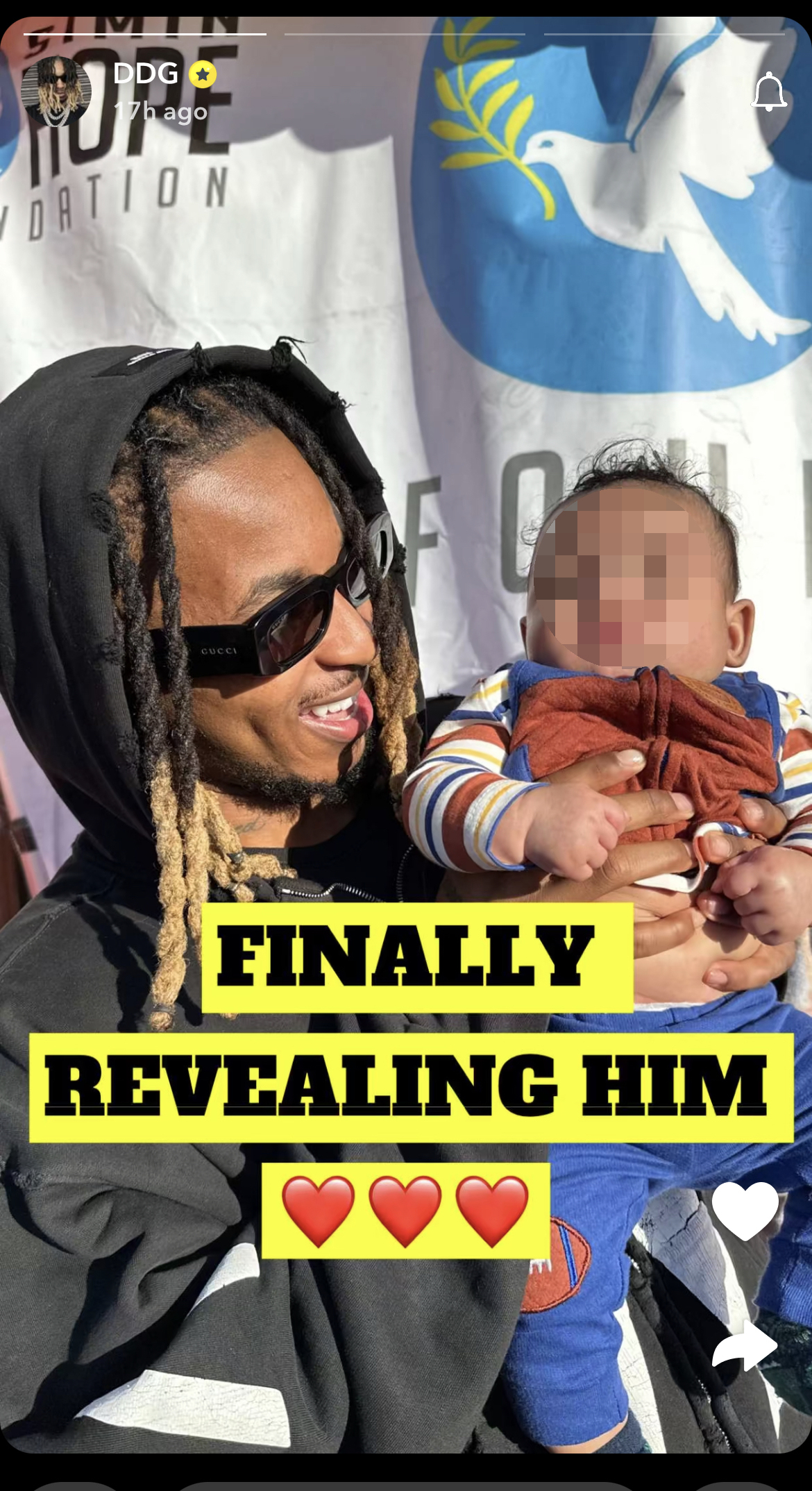 Halo's father, DGG — birth name Darryl Dwayne Granberry Jr. — further fueled rumors when he shared a pic of him holding a baby on Snapchat