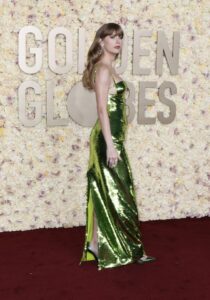 Taylor Swift on the red carpet of the 81st Annual Golden Globe Awards held at the Beverly Hilton Hotel on January 7, 2024.