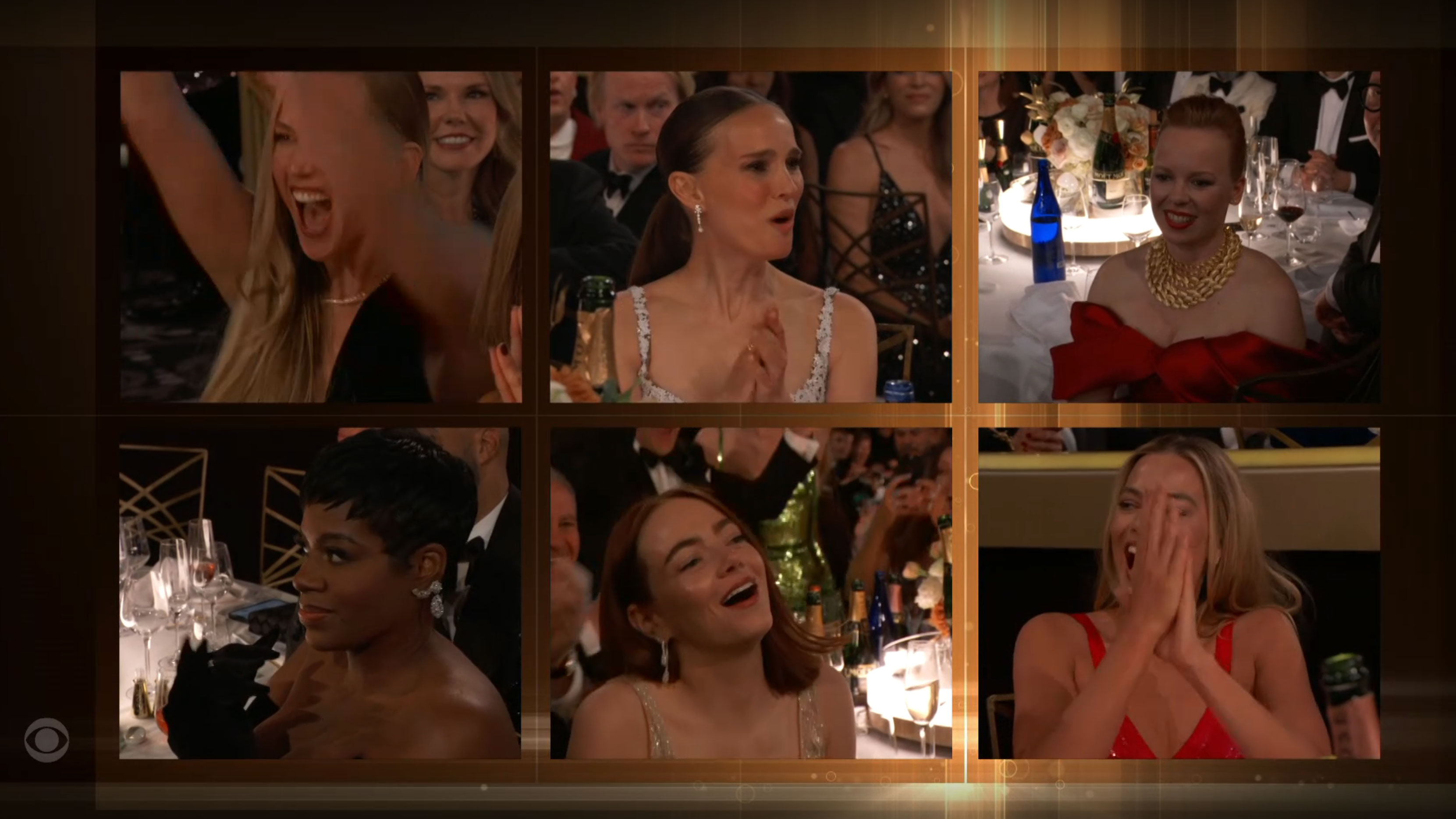 Jennifer (top left) ended up cheering for joy when Emma won