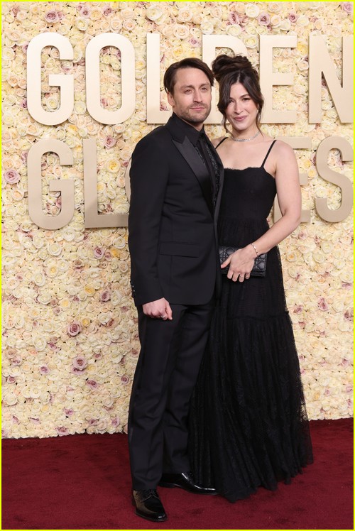 Succession’s Kieran Culkin with wife Jazz at the Golden Globes 2024