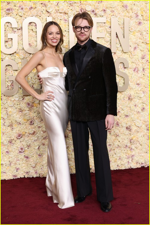 Finneas with girlfriend Claudia Sulewski at the Golden Globes 2024