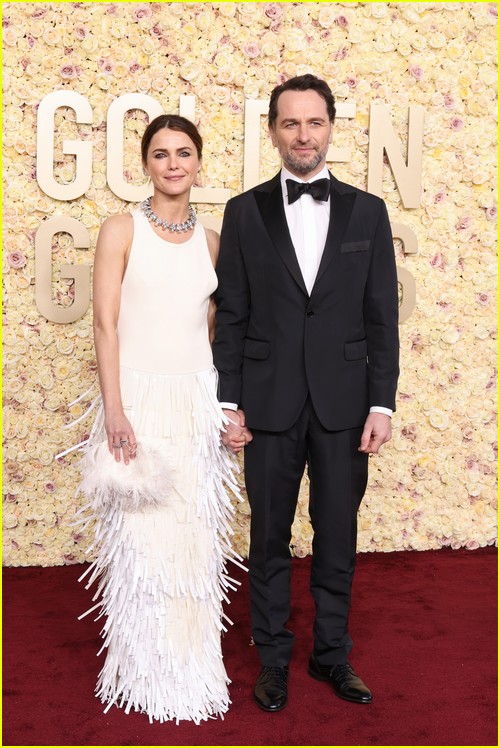 The Diplomat’s Keri Russell with husband Matthew Rhys at the Golden Globes 2024