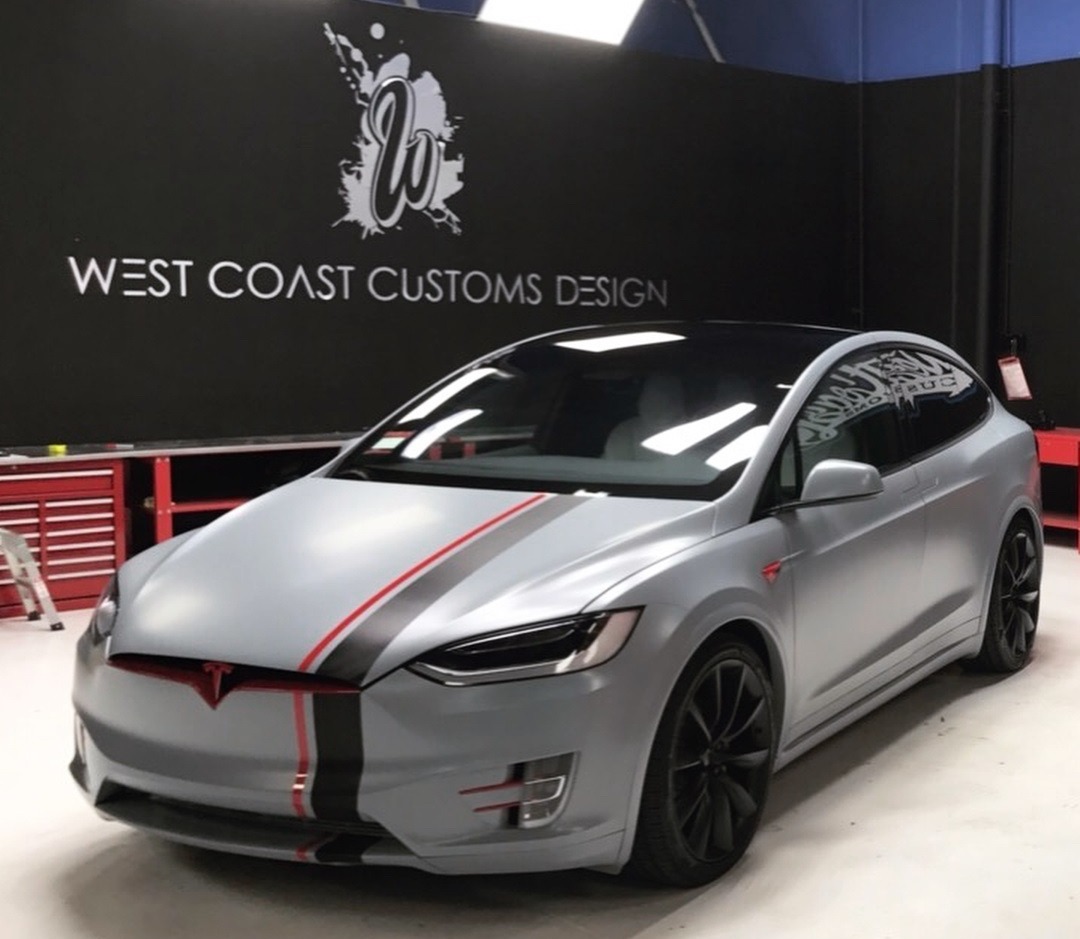 The Tesla Model X owned by Paul, worth £80,000, was custom-wrapped by West Coast Customs Design