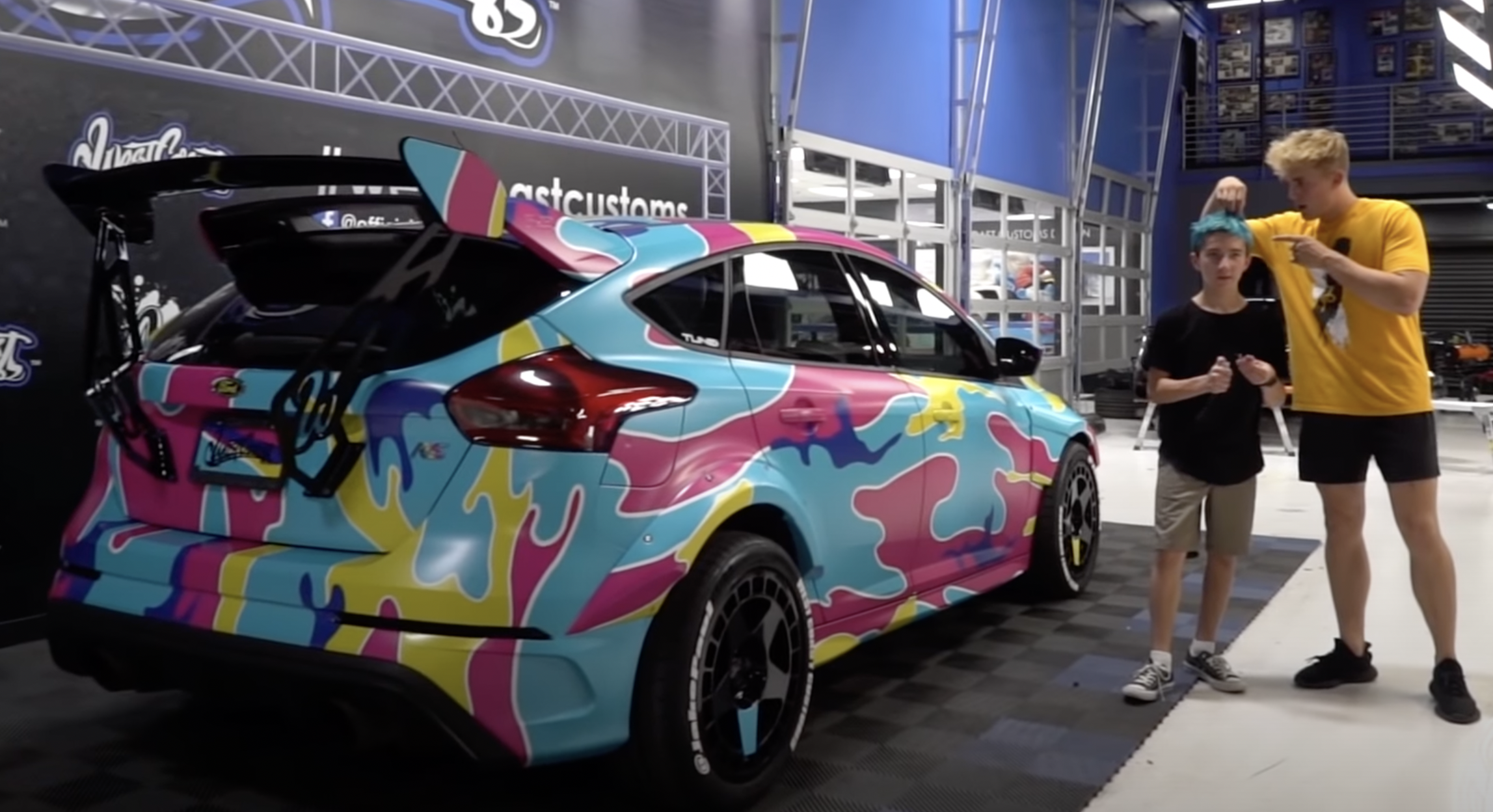 West Coast Customs design gave the Focus a complete makeover and he has now nicknamed the motor 'Rainbro'