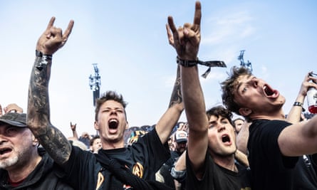 Fans cheer Def Leppard performs at the Rock festival Copenhell in Copenhagen, Denmark, last year.