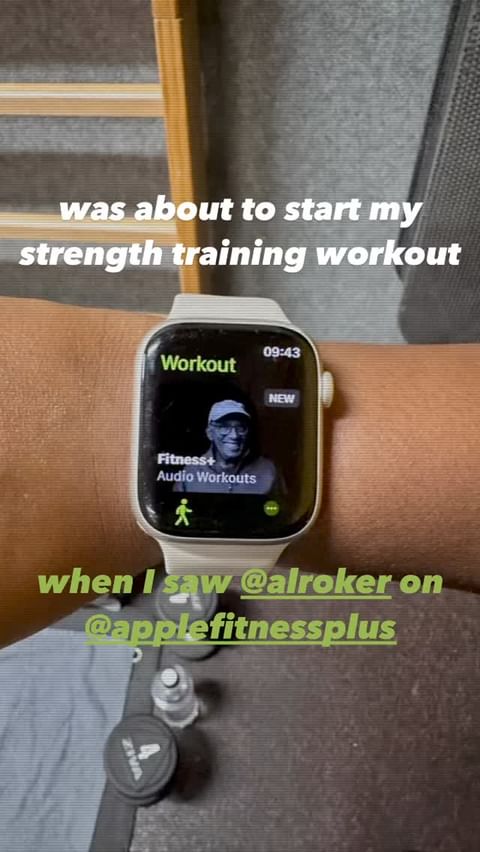 Leila revealed in her Instagram Stories that she got a notification on her Apple watch about Al's audio workout