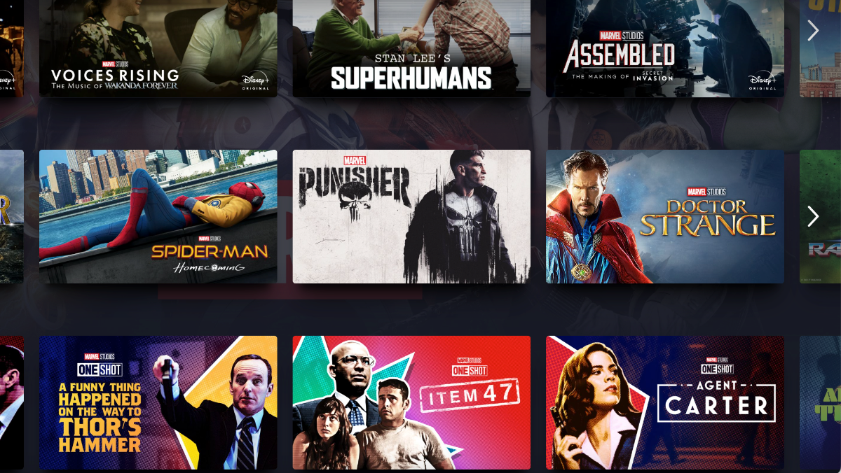 The Punisher on the official canon MCU timeline playlist on Disney+