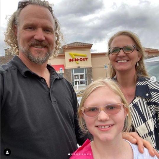 Christine and ex-husband Kody Brown posed together with daughter Truely