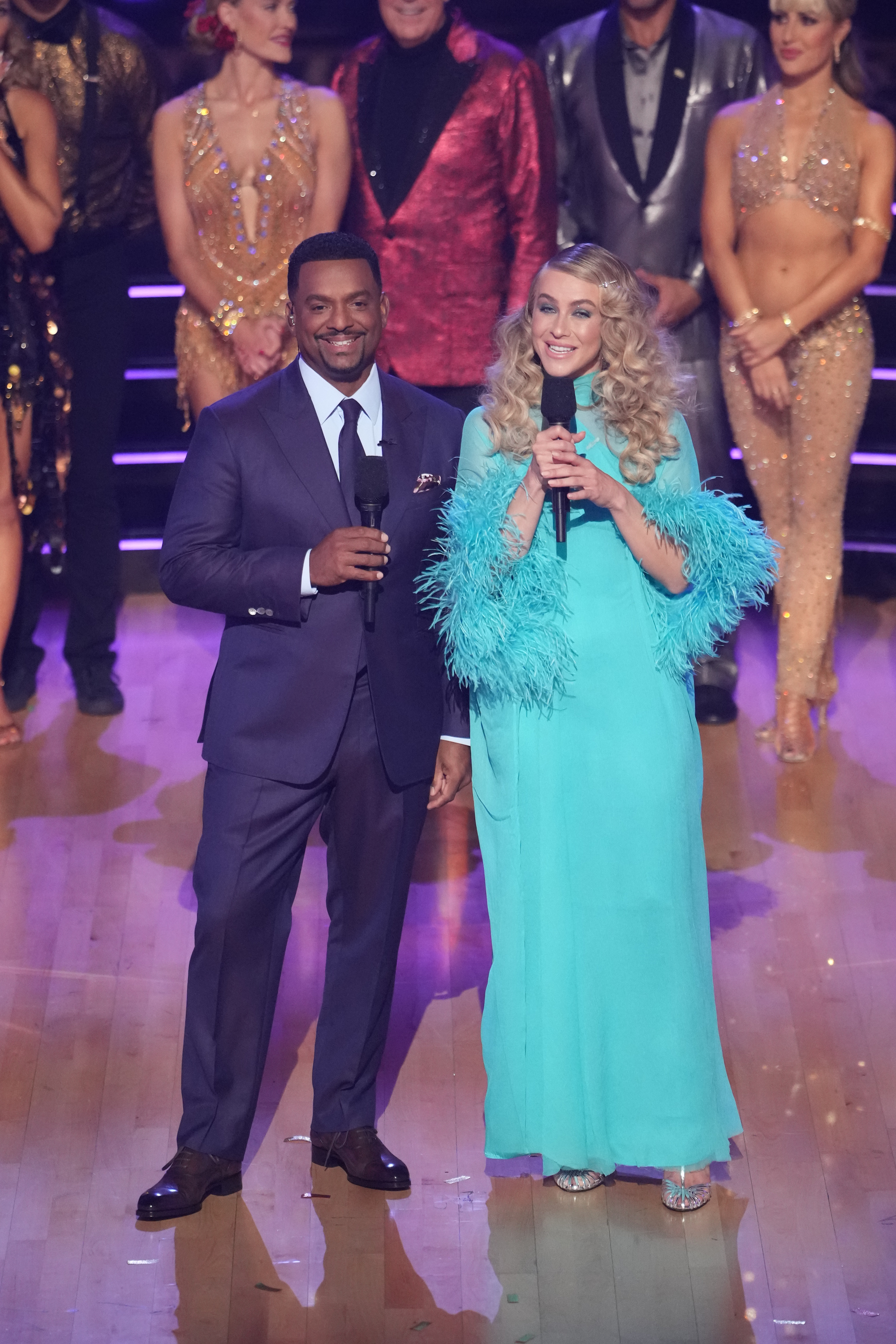 Julianne posed with Alfonso Ribeiro on the set of Dancing With The Stars