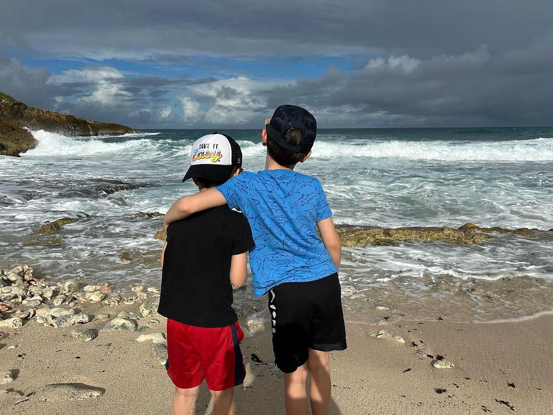 The Good Morning America star shared a photo of her sons on the beach in Anguilla and said that was 'the best gift'