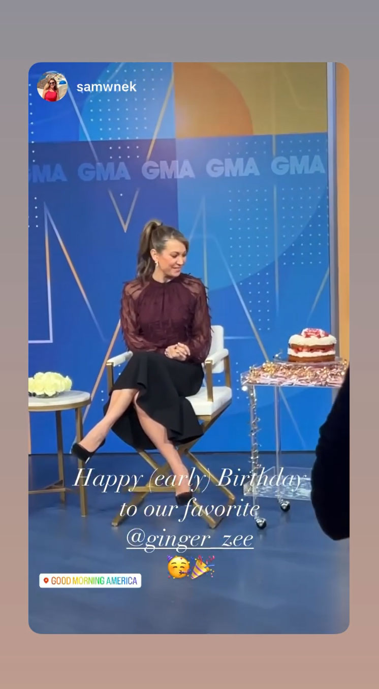 Last week, Ginger was treated to a mini birthday celebration on the morning show with some of her colleagues