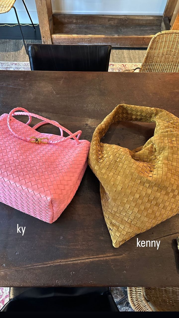 They both showed off their designer Bottega Veneta handbags