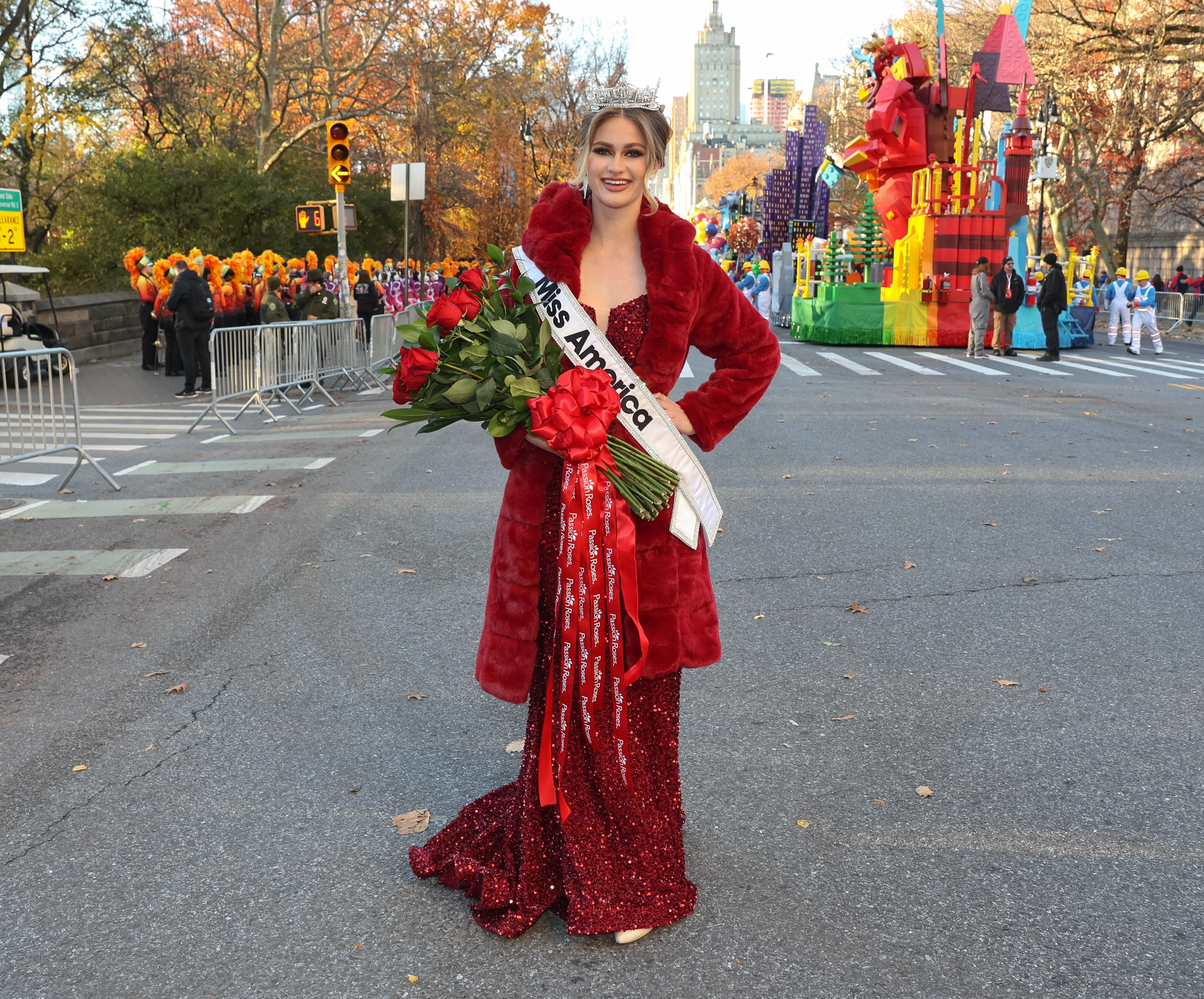 Miss America Grace Stanke is seen at the 2023 Macy’s Thanksgiving Day Parade on November 23, 2023, in New York City