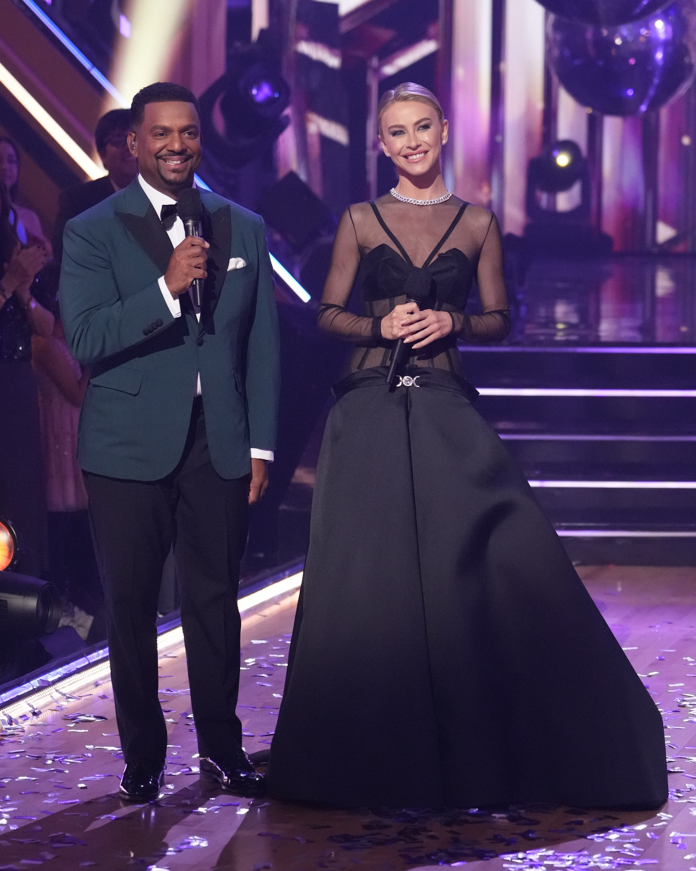 Julianne pictured with Alfonso Ribeiro on the set of Dancing With The Stars