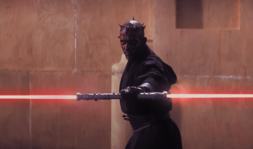 Darth Maul with red double-sided lightsaber