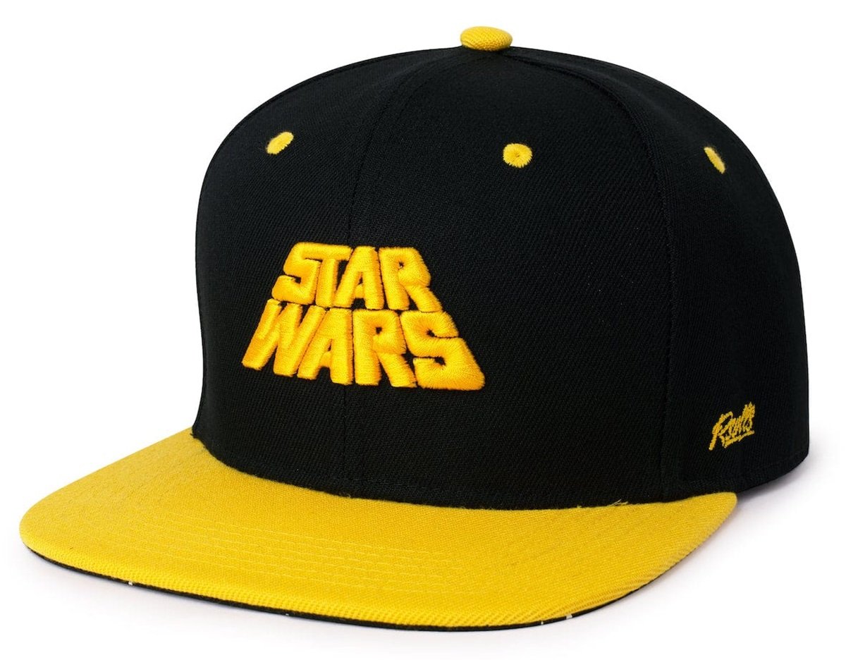 The classic Star Wars font on the newest RSVLTS hat, u0022Far, Far Away.u0022