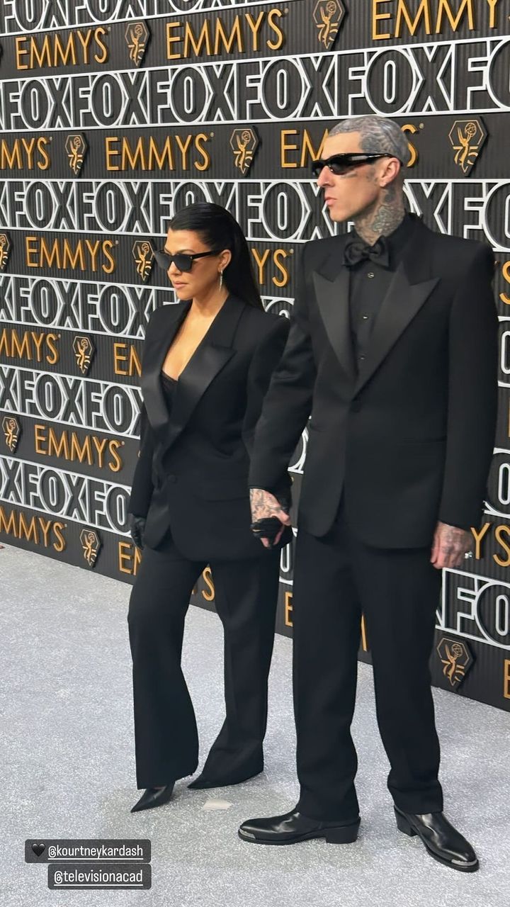 Kourtney and Travis arrived at the Emmys in January 2024