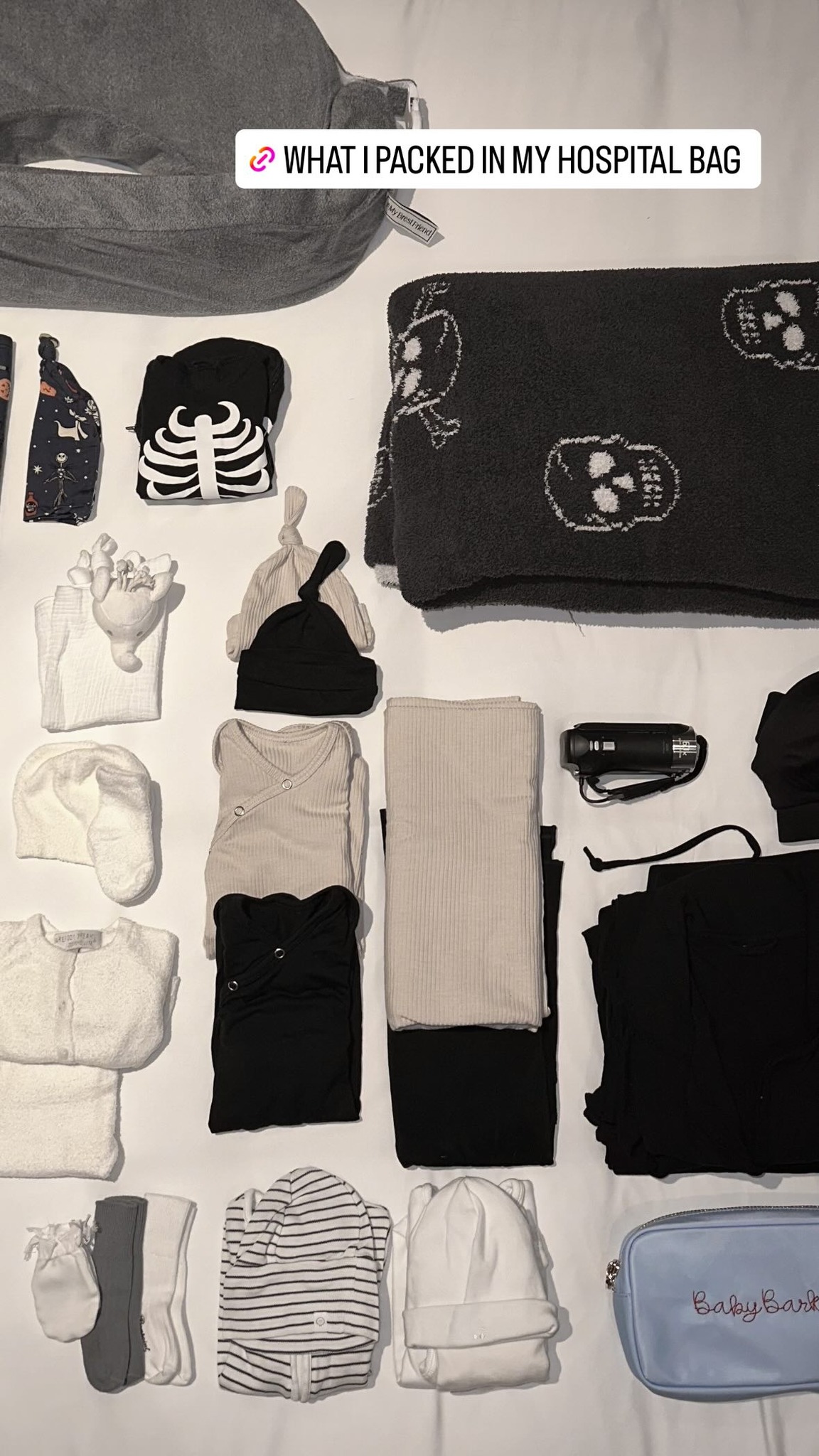 Kourtney shared a photo of everything she packed in her hospital bag ahead of her son's birth