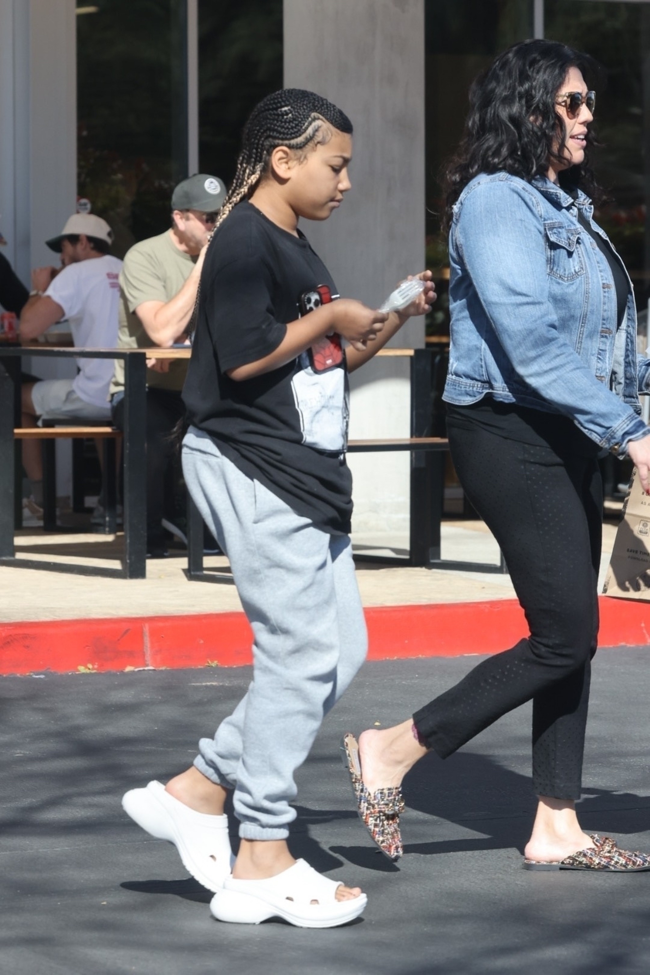 North debuted her new braided hair