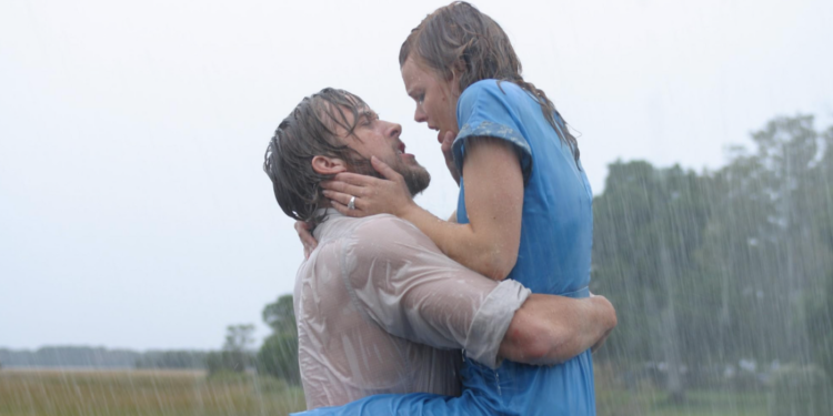 Ryan Gosling and Rachel McAdams in The Notebook (2004) - Movies to Avoid If Single