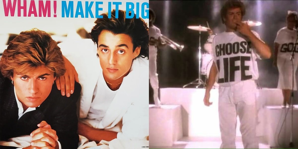 The cover for Wham's 1984 breakthrough Make it Big, and in their video for Wake Me Up Before You Go Go