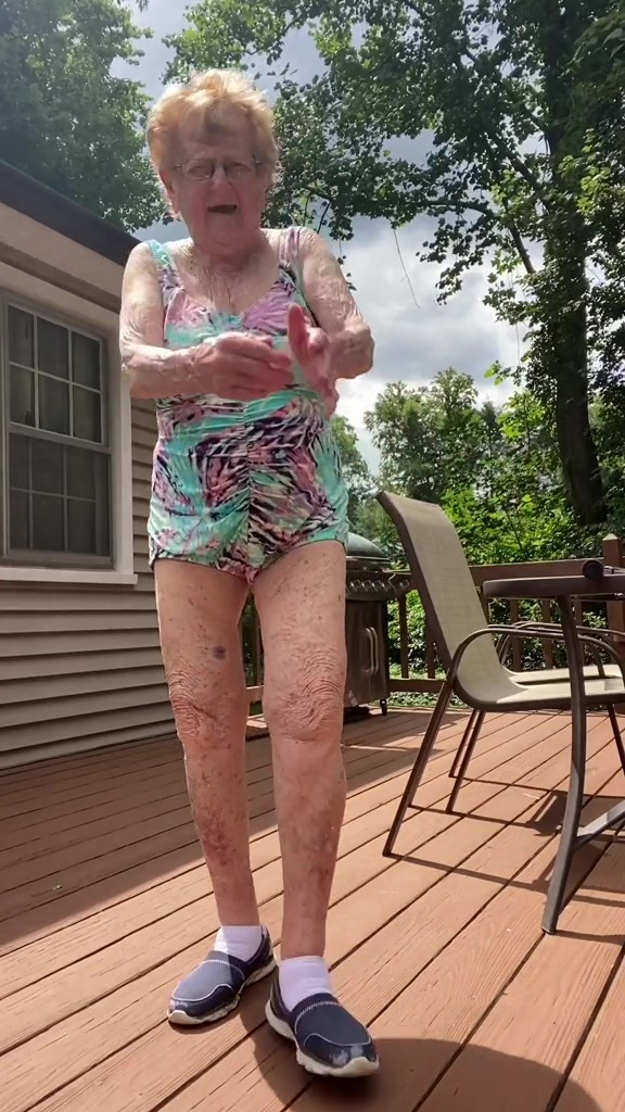 Content creator Grandma Droniak took to social media to show off her swimwear