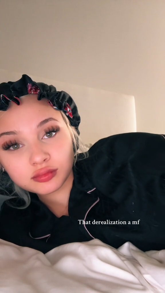 Alabama showed off her plump lips in a TikTok video