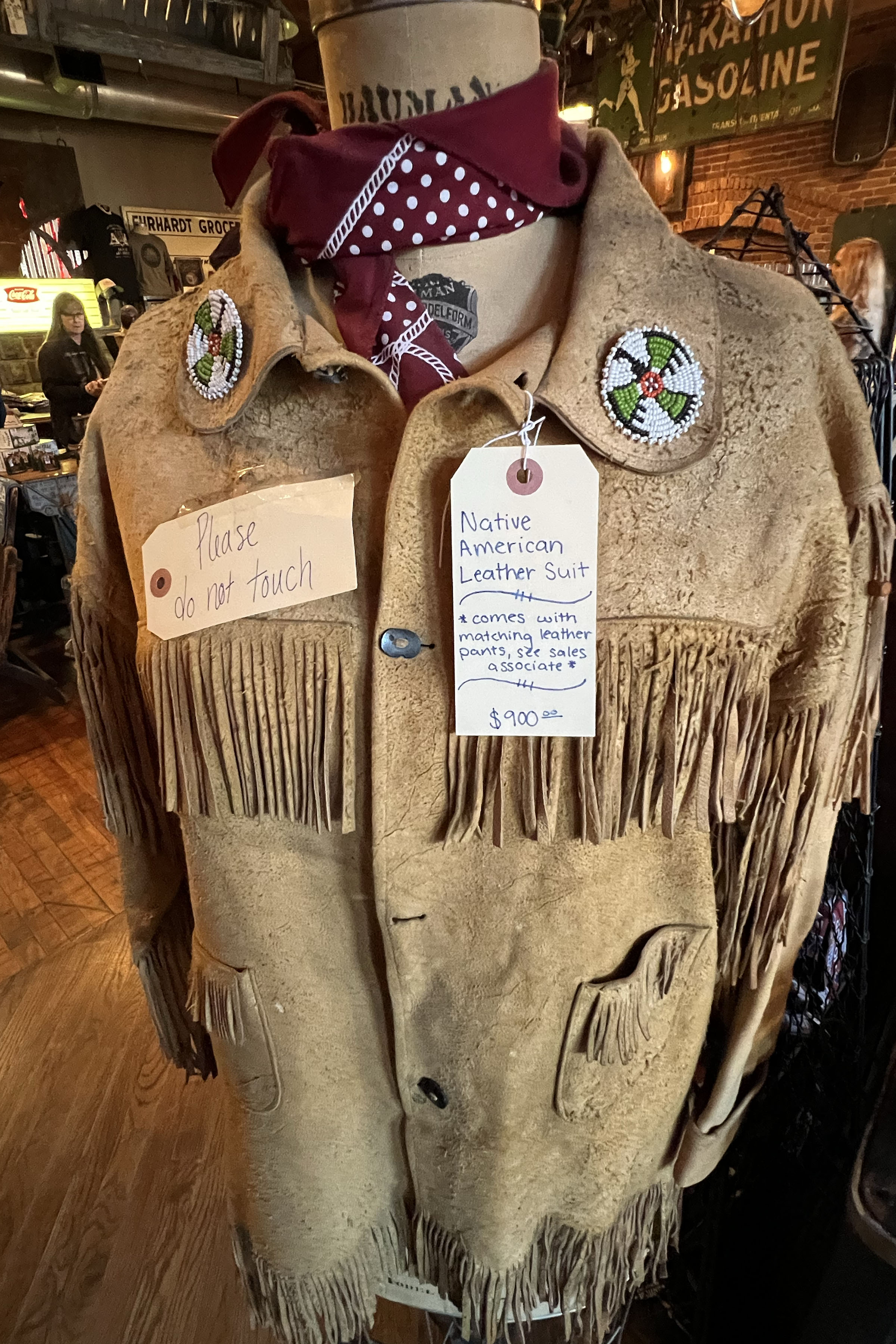 A leather Native American suit is $900