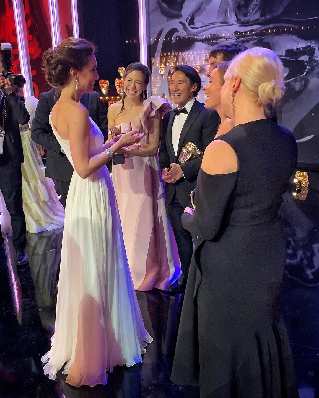 The Princess of Wales chats to the couple and documentary makers at the 2019 ceremony